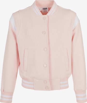 Urban Classics Zip-Up Hoodie in Pink: front