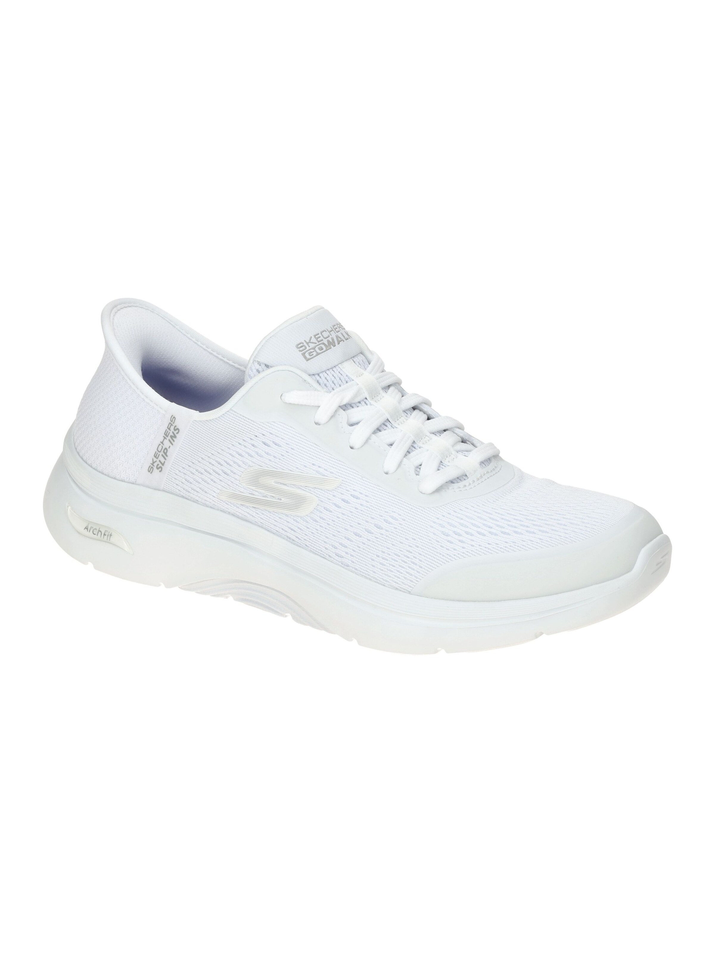 SKECHERS Schnürschuh 'Skechers Go Walk Arch Fit Schuhe weiß SLIP-INS 125319'‌ in Weiß: Vorderseite