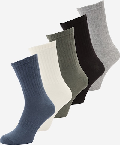 Trendyol Chaussettes en saphir / gris chiné / olive / noir / blanc, Vue avec produit