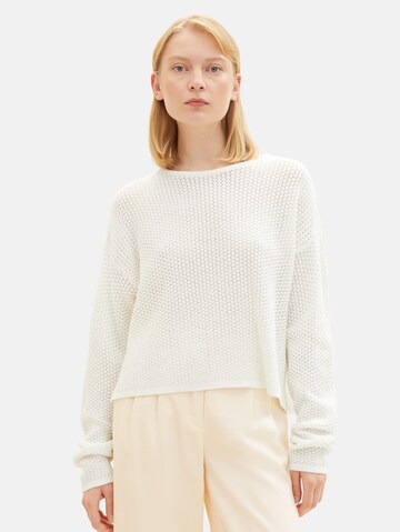 TOM TAILOR Sweater in White: front