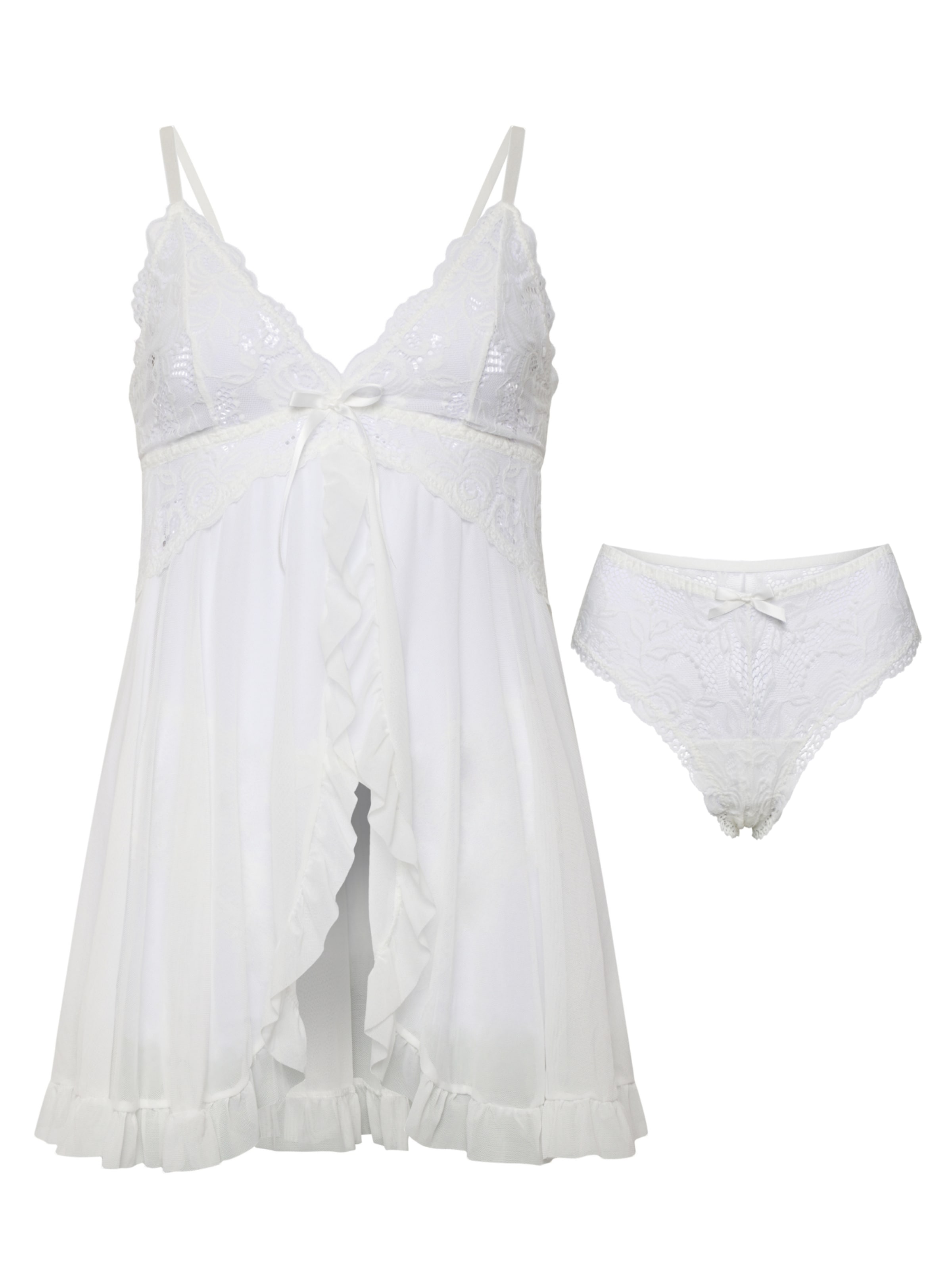 Orchibelle Negligee in White: front