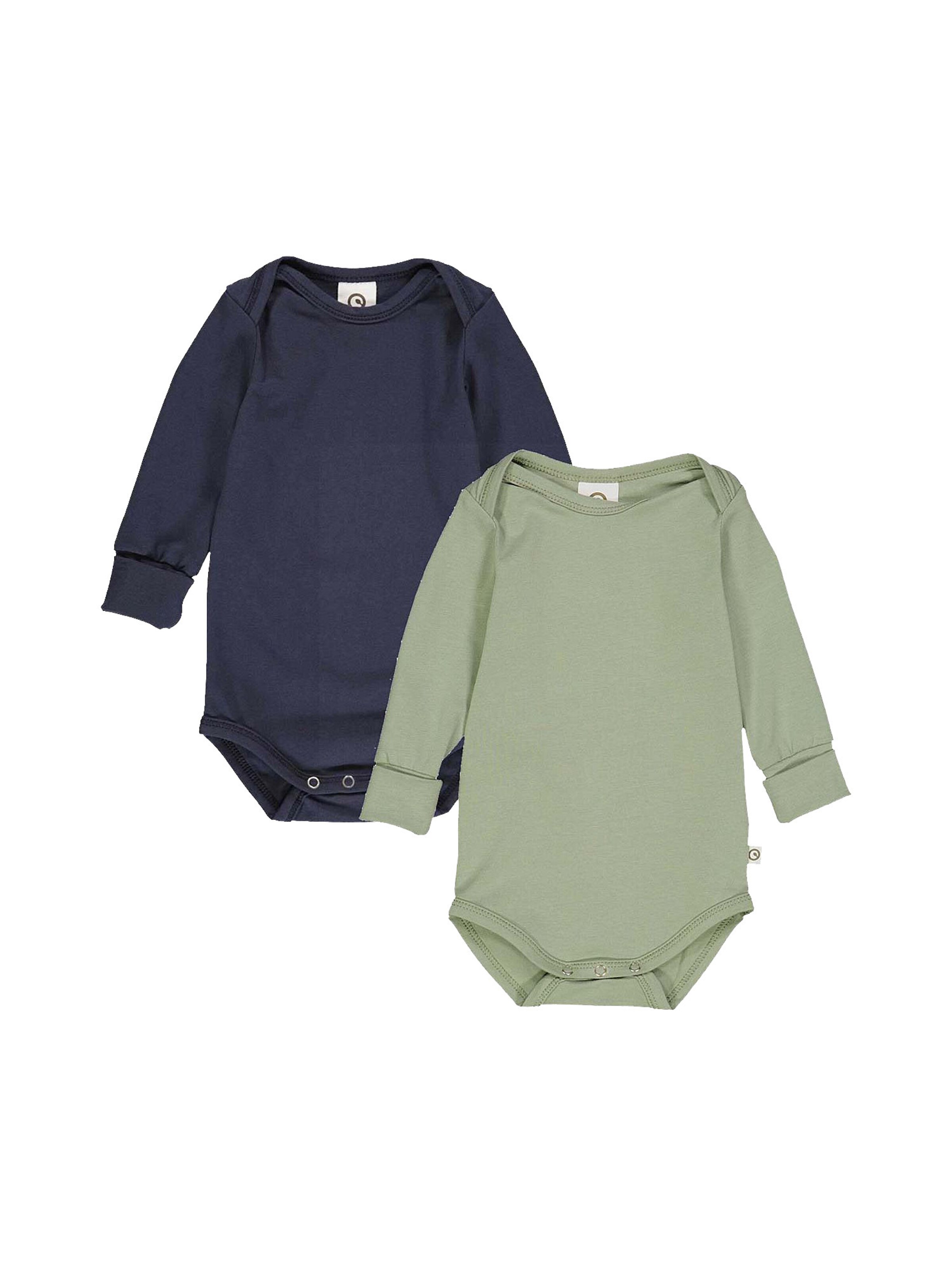 Tutina / body per bambino di Müsli by GREEN COTTON in blu: frontale