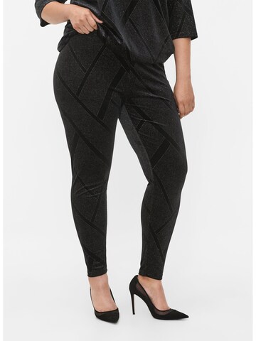 Zizzi Skinny Leggings in Zwart: voorkant