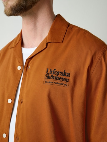 Next Regular fit Button Up Shirt in Brown