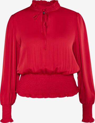 Camicia da donna di faina in rosso: frontale