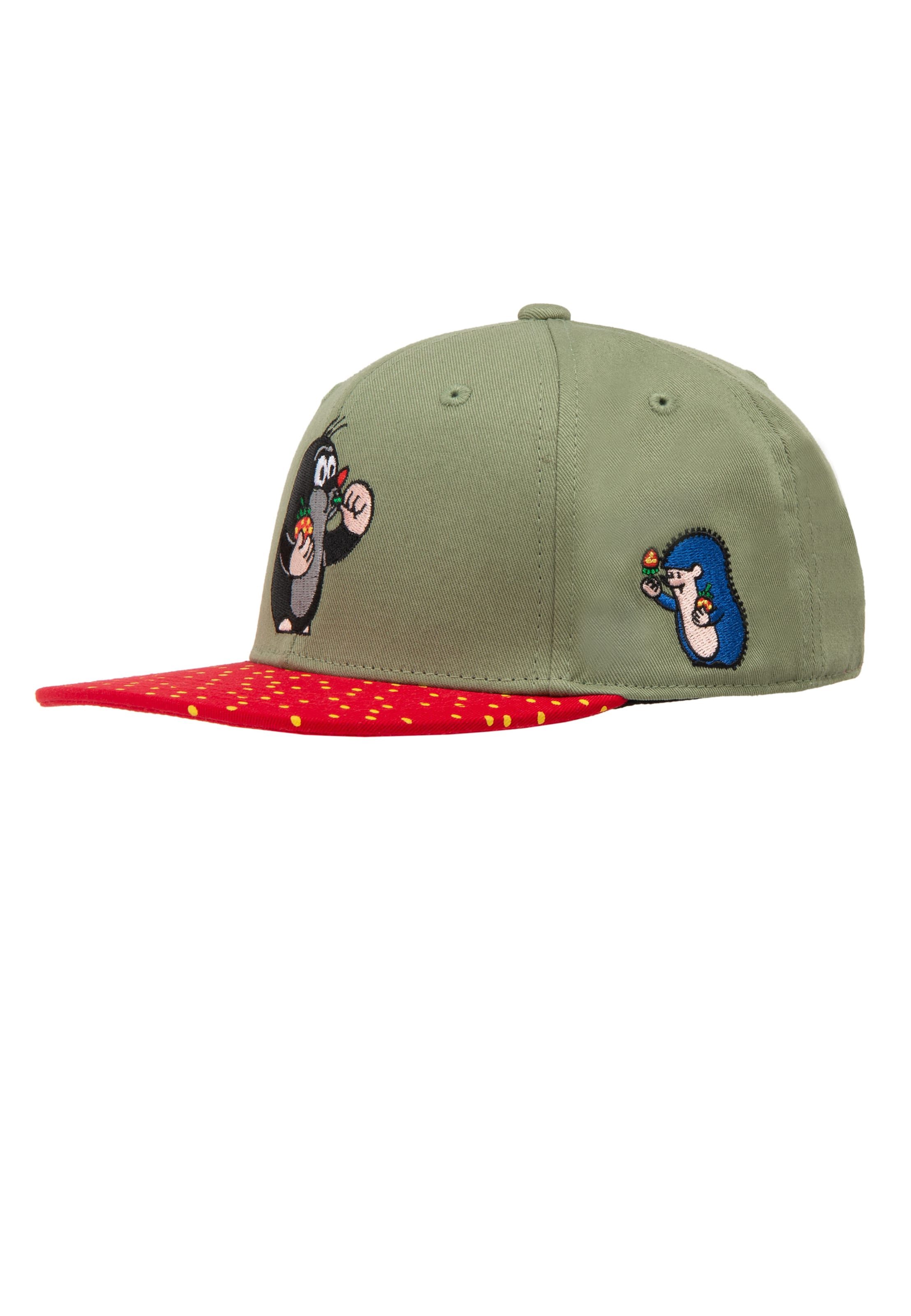 koaa Beanie 'Der Kleine Maulwurf - Erdbeere' in Green: front