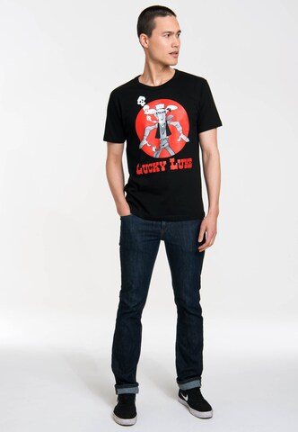 LOGOSHIRT T-Shirt 'Lucky Luke' in Schwarz