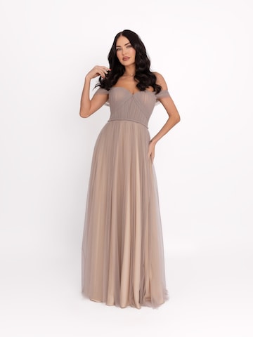 acob a porter - Vestido de noche en gris: frente