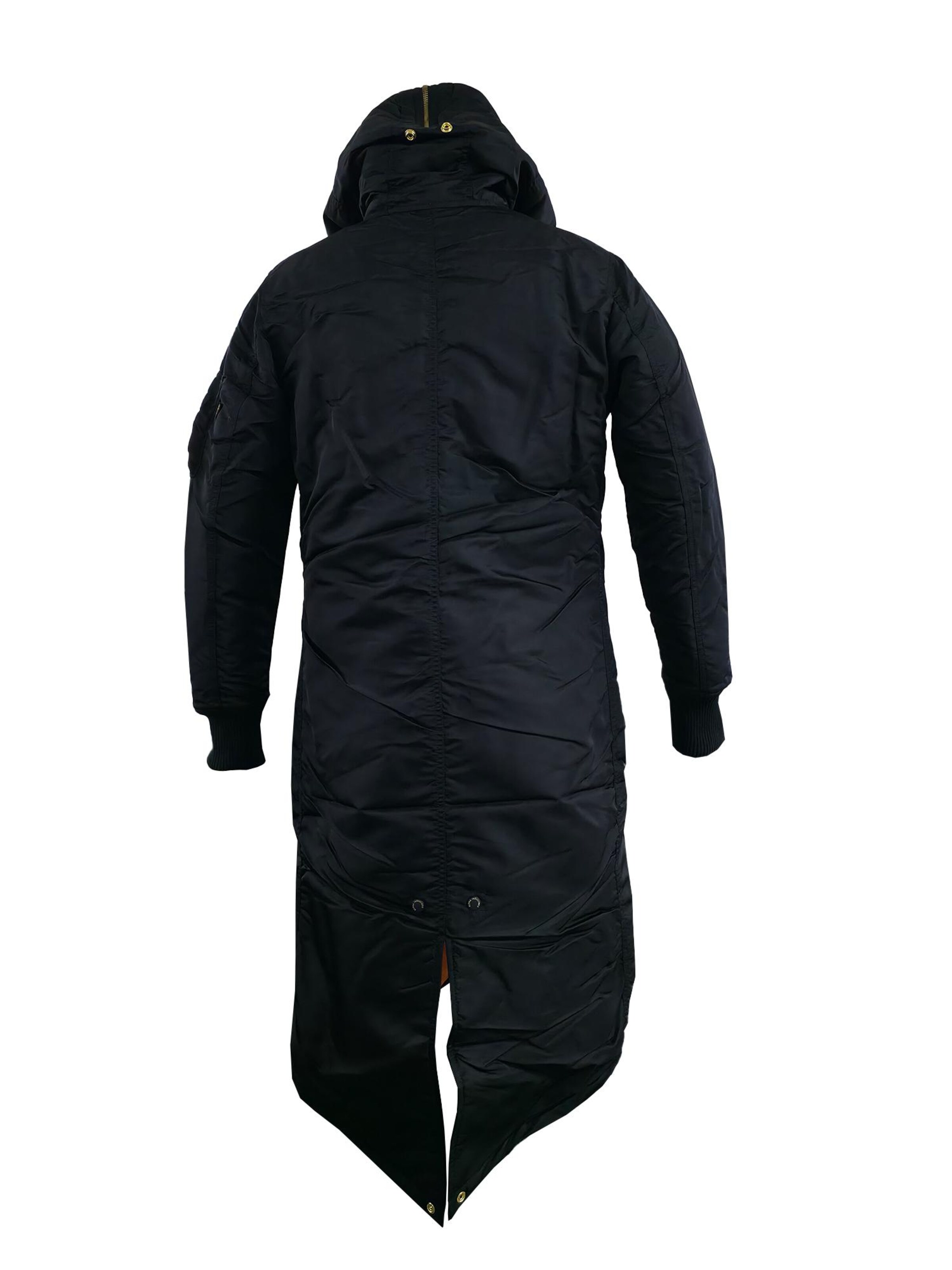 ALPHA INDUSTRIES Winter Jacket 'Long Fishtail' in Black