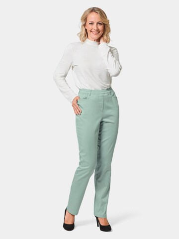 Coupe slim Pantalon 'Louisa' Goldner en vert