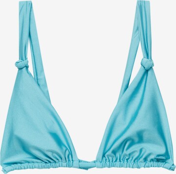 Pull&Bear Triangle Bikini Top in Blue: front