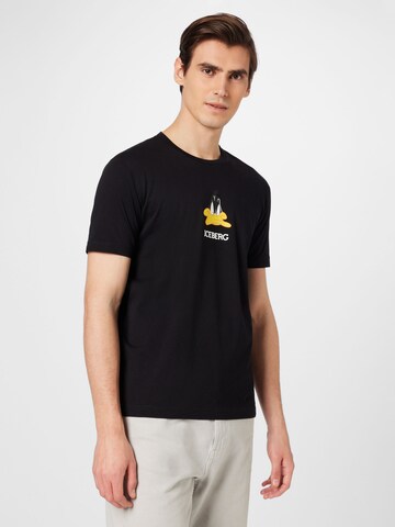 ICEBERG T-shirt i svart: framsida