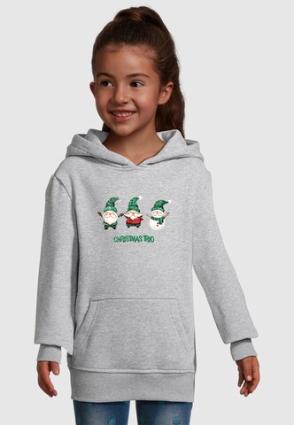 Merchcode Sweatshirt 'Christmas Santa Trio' in Grau: Vorderseite