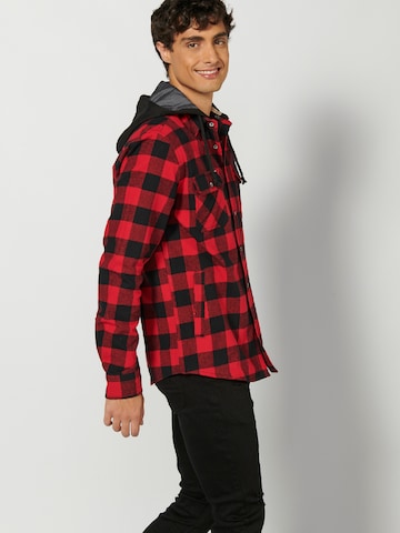 KOROSHI Regular fit Button Up Shirt in Red