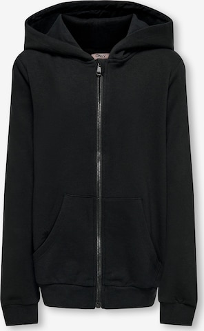 KIDS ONLY Zip-Up Hoodie in Black: front