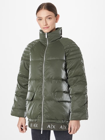 ARMANI EXCHANGE Zimní bunda – zelená: přední strana