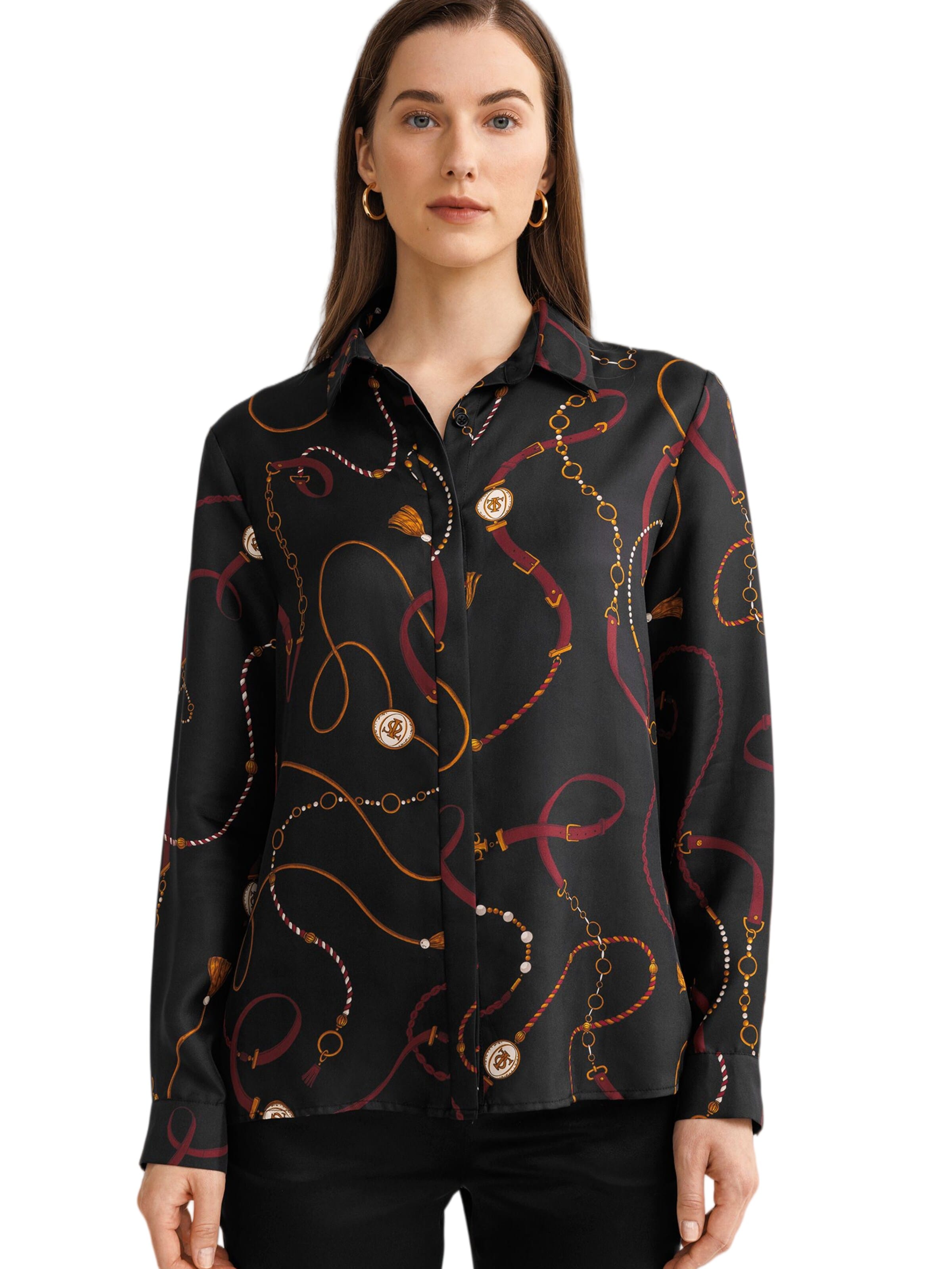 Lilysilk Bluse‌‌ in Schwarz: Vorderseite
