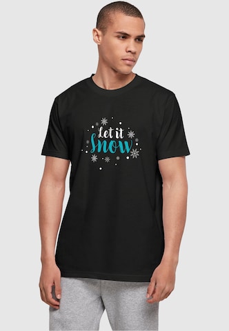 Merchcode Shirt 'Let It Snow' in Zwart: voorkant