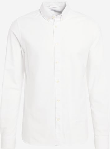 KnowledgeCotton Apparel Regular fit Button Up Shirt 'Harald' in White: front