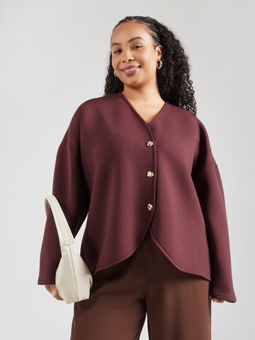 ONLY Carmakoma Neuletakki 'CARNAOMI' värissä punainen: etupuoli