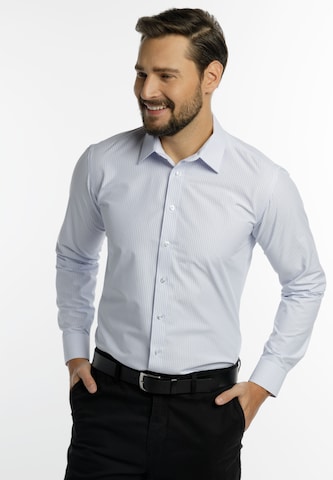 Coupe slim Chemise business DreiMaster Klassik en bleu : devant