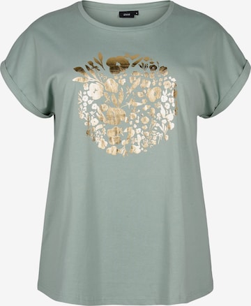 Zizzi Shirt 'VELIN' in Green: front