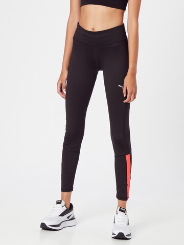 Skinny Pantaloni sportivi di PUMA in nero: frontale