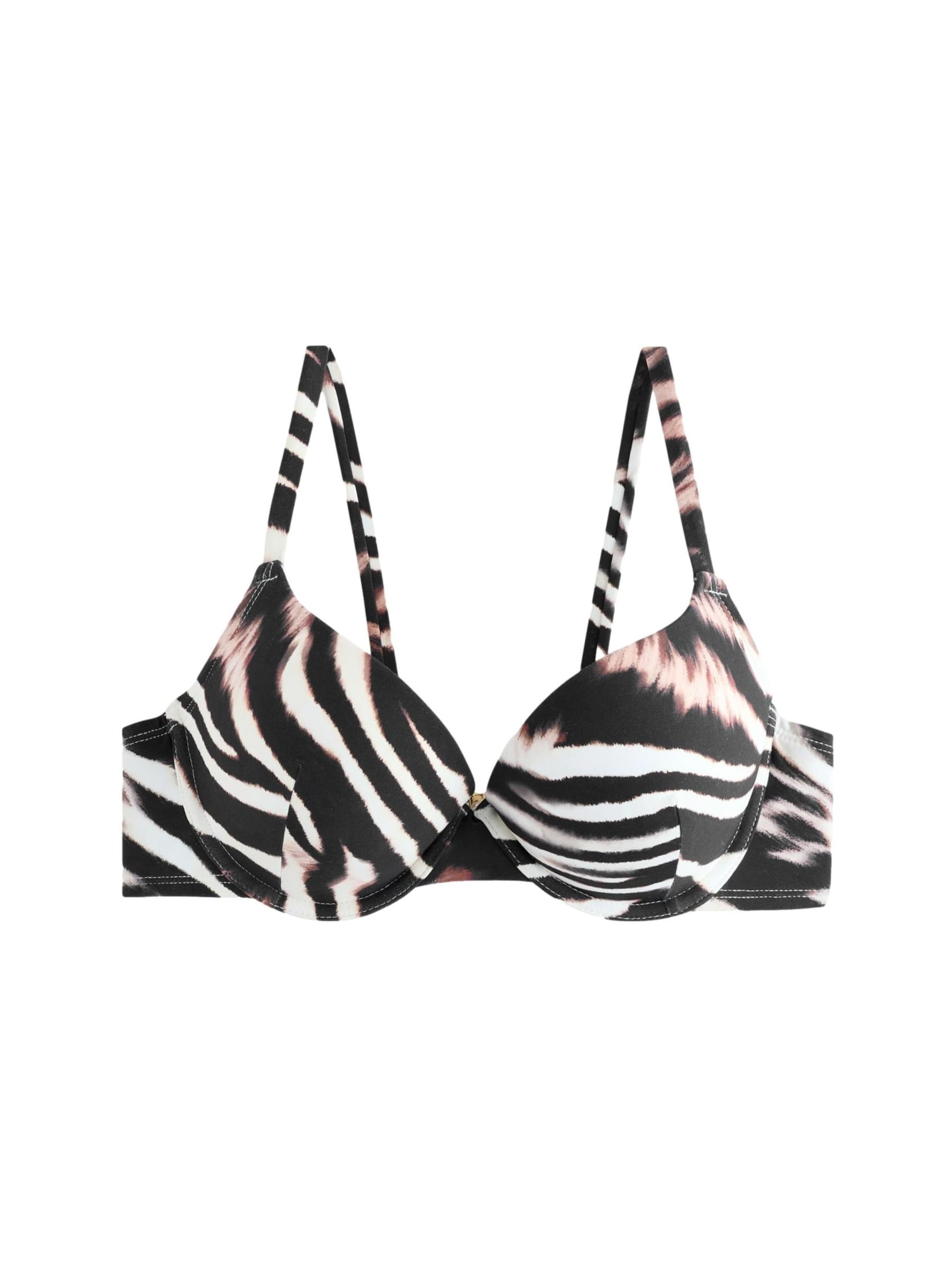 Next - Push-up Top de bikini en negro: frente