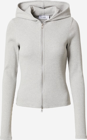 WEEKDAY Zip-Up Hoodie in Grey: front