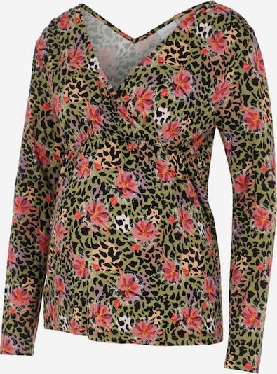 MAMALICIOUS Shirt 'Charo' in oliv / pink / schwarz, Produktansicht