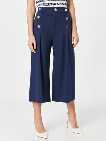 Lauren Ralph Lauren Wide leg Pleat-Front Pants 'DRAZIA' in Blue: front