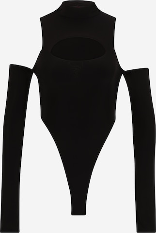 Misspap Shirt Bodysuit in Black: front