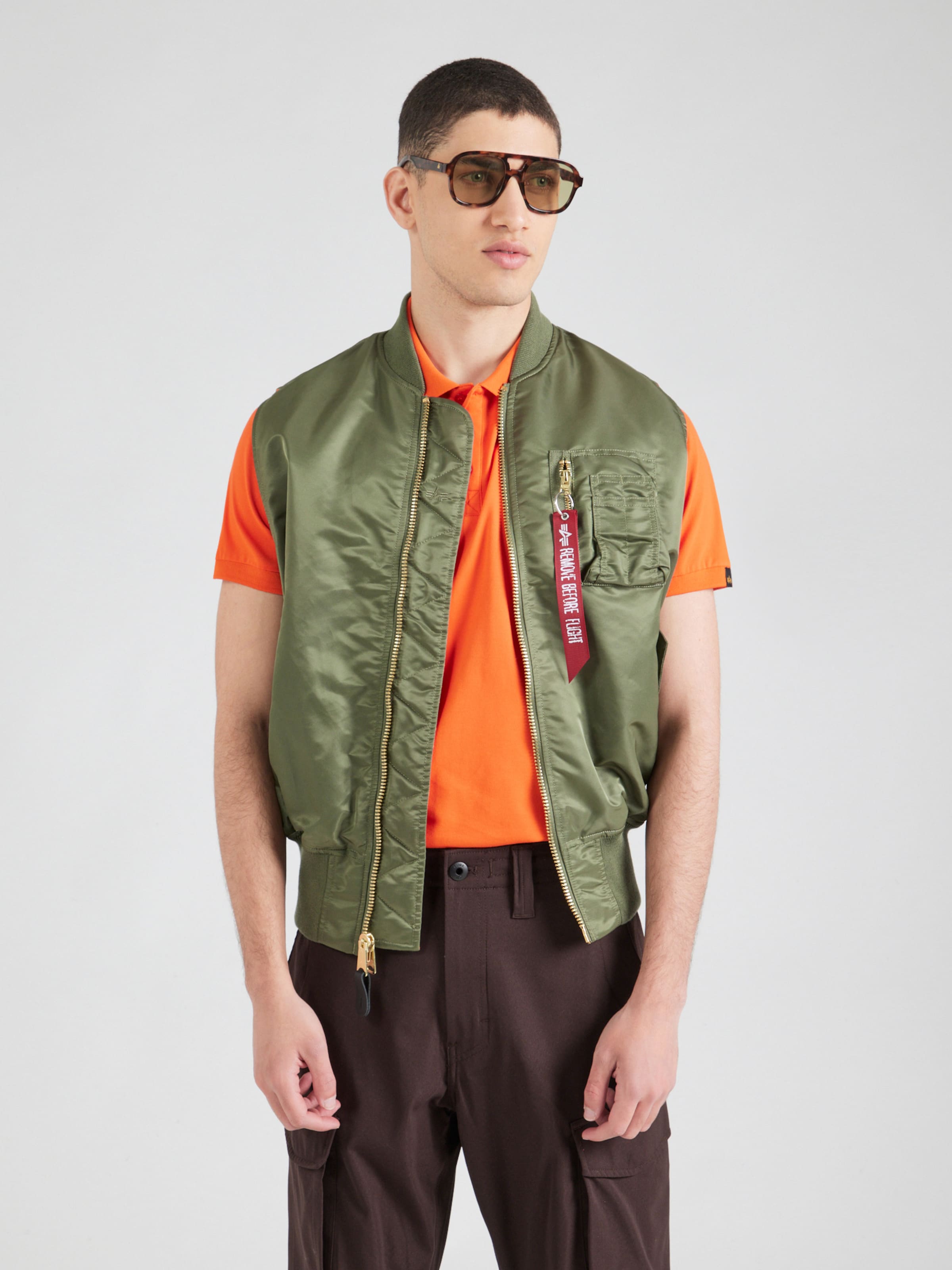 ALPHA INDUSTRIES Vest 'MA-1' in Olive | ABOUT YOU