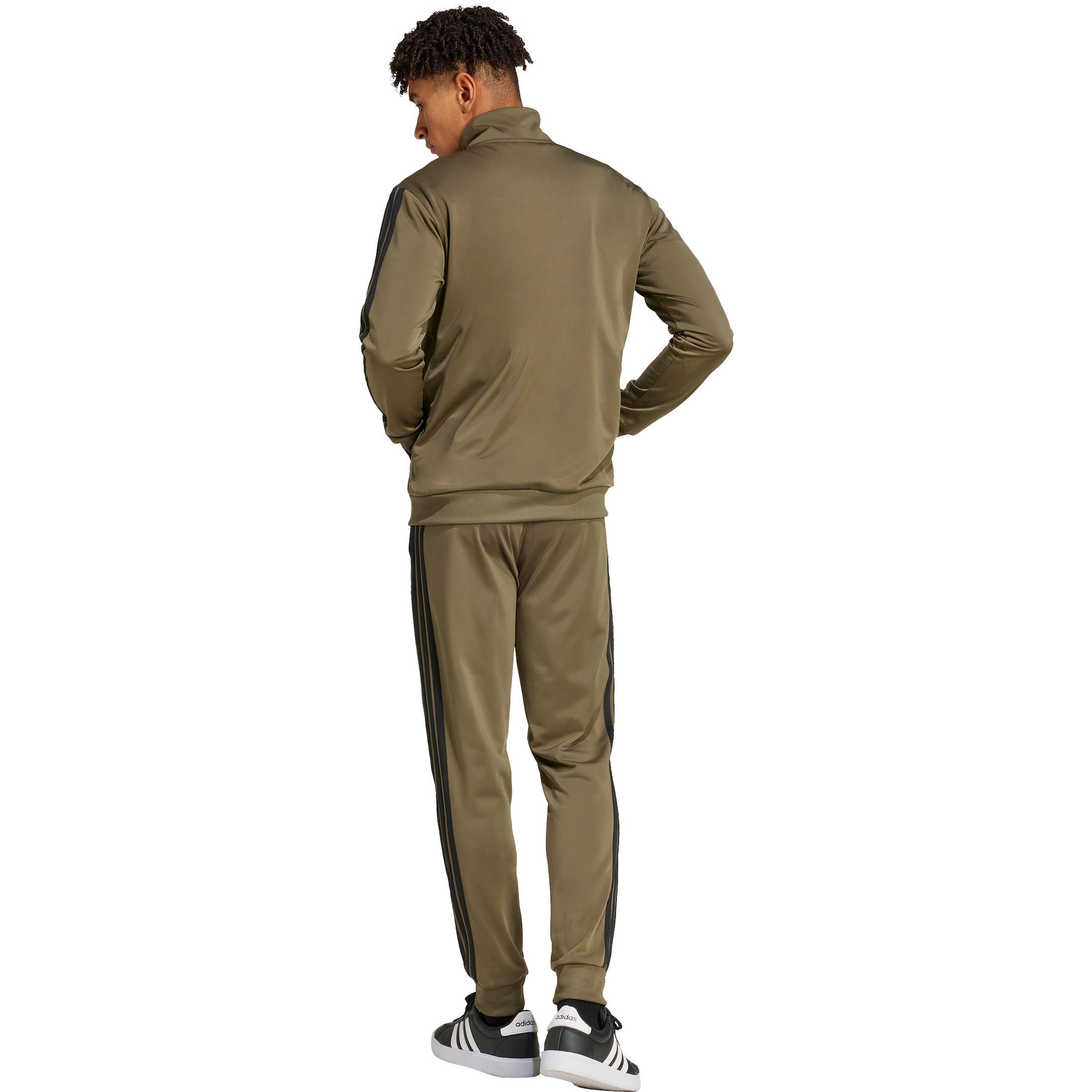 ADIDAS SPORTSWEAR Облекло за трениране 'Sportswear Basic 3-Stripes Tricot Track' в зелено