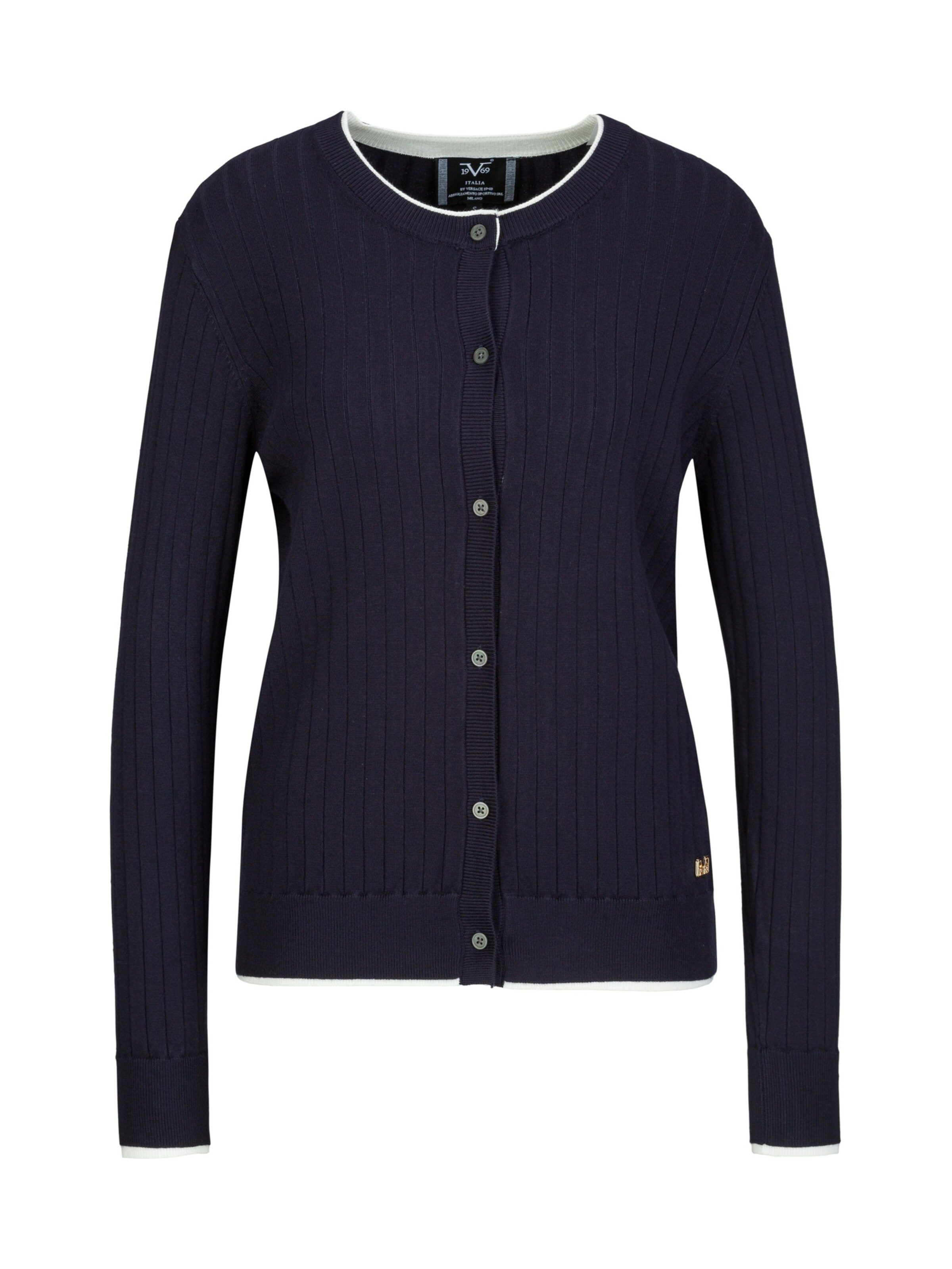 19V69 ITALIA Strickjacke 'Caro' in Blau: Vorderseite