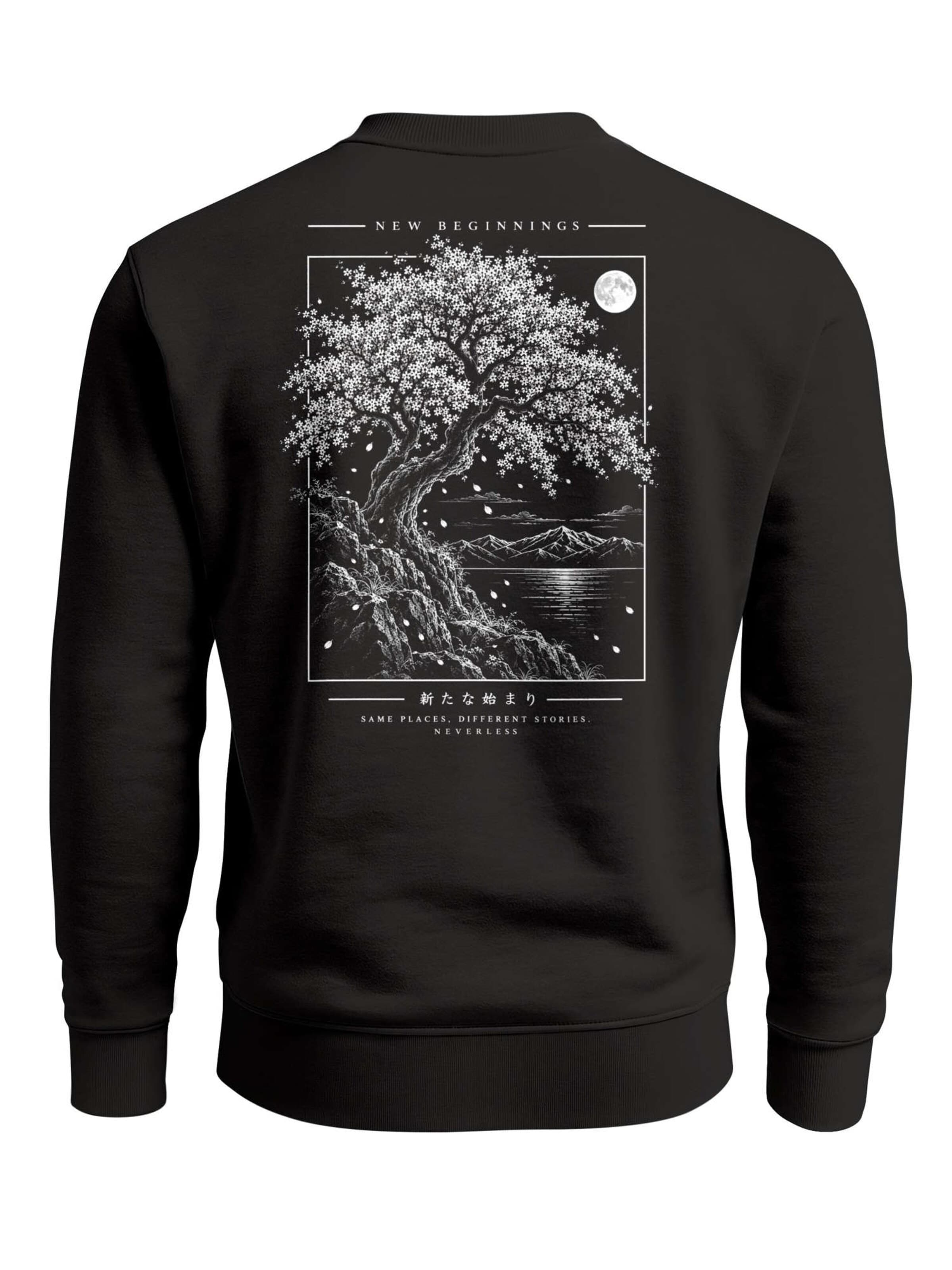 Neverless Sweatshirt 'New Beginnings' in Black: front