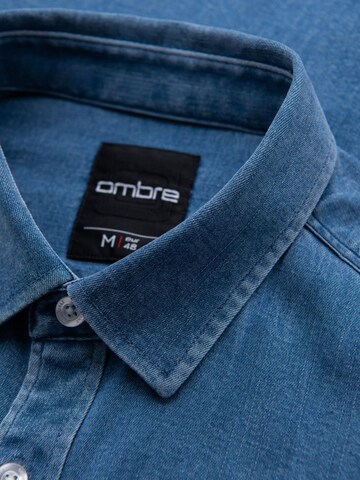 Ombre Slim Fit Hemd 'OM-SHDS-0180' in Blau