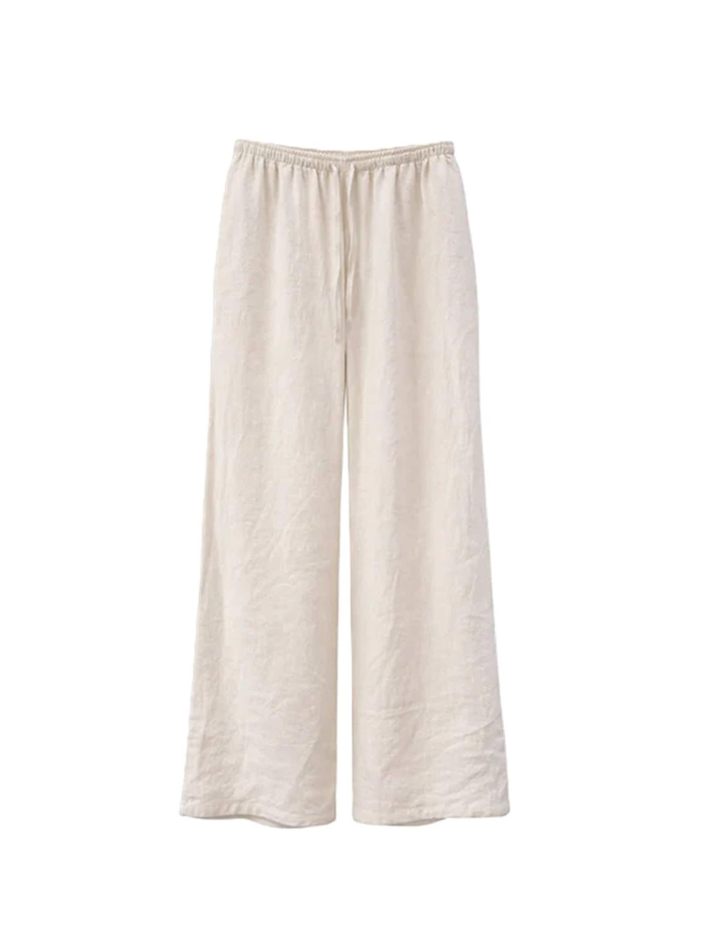 mazine Wide Leg Hose 'Drawstring'‌ in Beige: Vorderseite