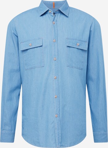BOSS Orange Button Up Shirt 'Rave' in Blue: front