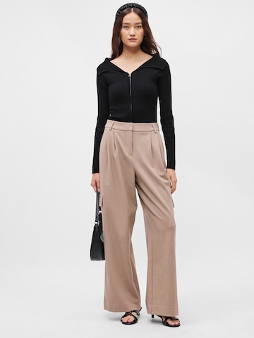 MSCH COPENHAGEN Wide leg Veckad byxa 'Michelle' i brun