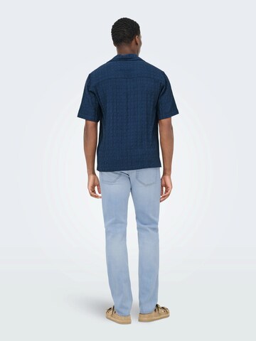 Only & Sons Regular Fit Hemd 'ONSCARTER' in Blau