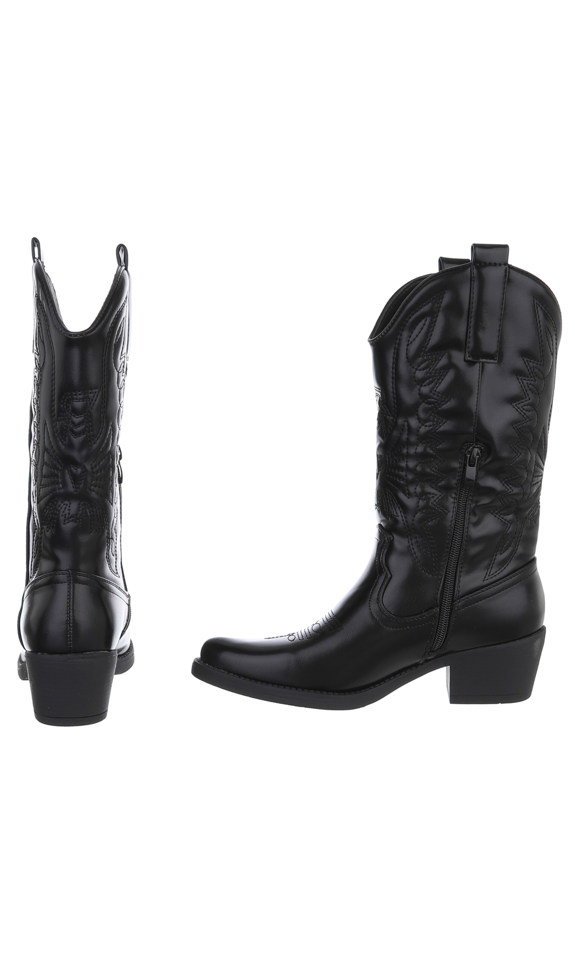 Ital-Design Cowboy Boots in Black