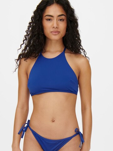 ONLY High neck Bikini i blå