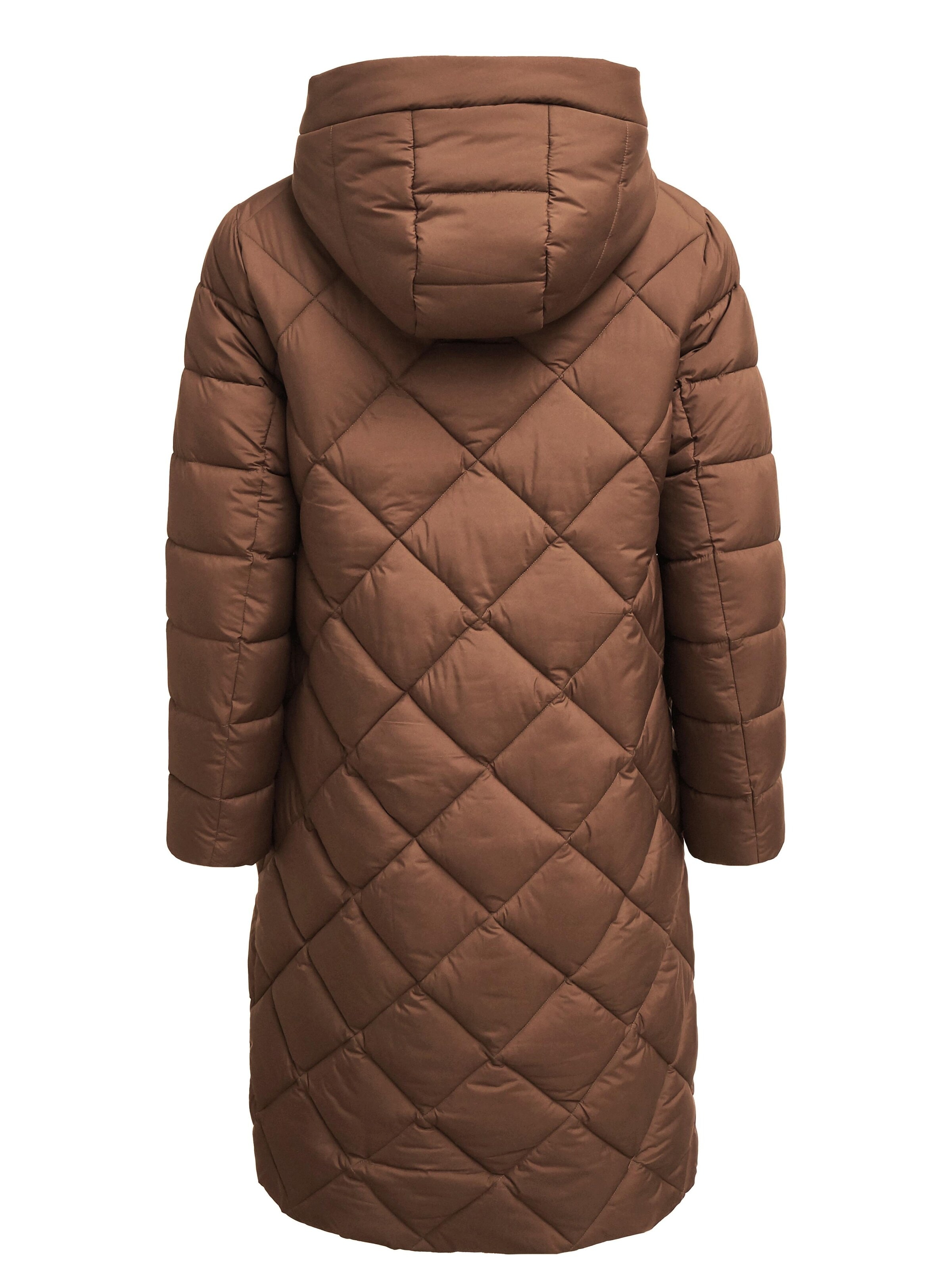 Funk since 1776 Winter Coat 'Steppmantel mit Kapuze' in Brown