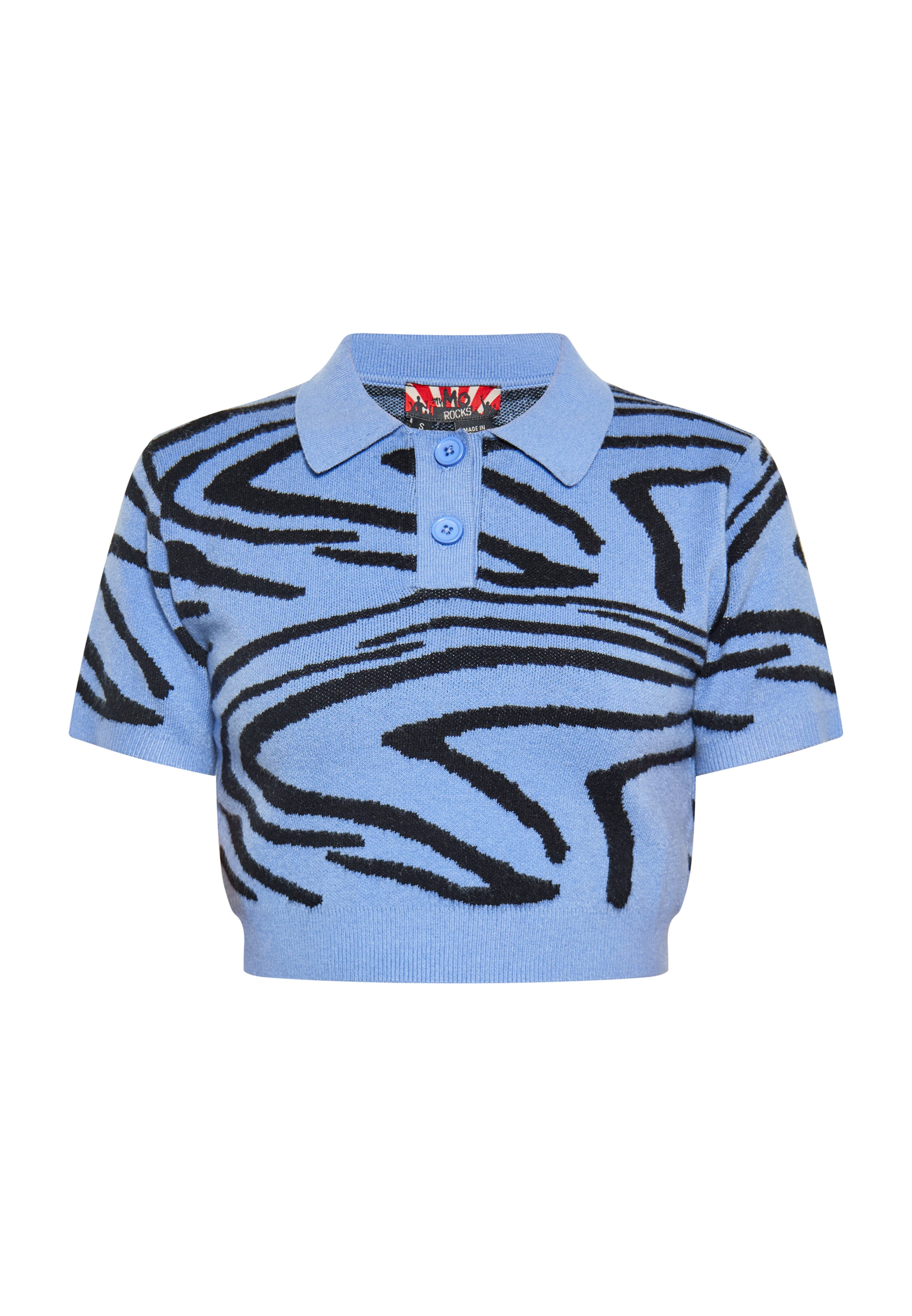 myMo ROCKS Πλεκτό τοπ σε μπλε: μπροστά