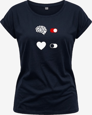 MAKAYA Shirt 'BrainOn' in Blue: front