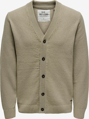 Only & Sons Knit cardigan 'Dash' in Grey: front