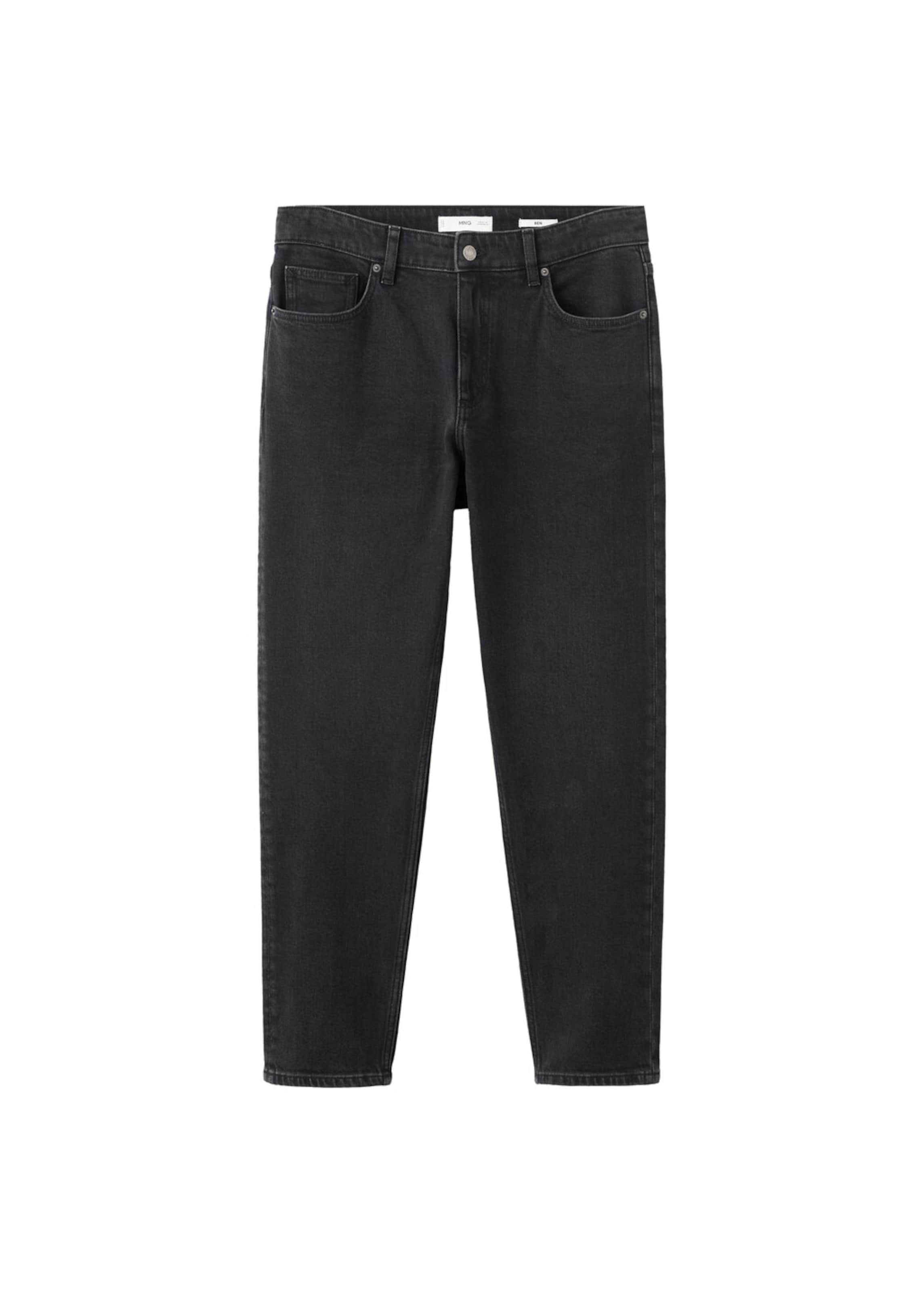 MANGO MAN Tapered Jeans 'Ben' in Schwarz: Vorderseite