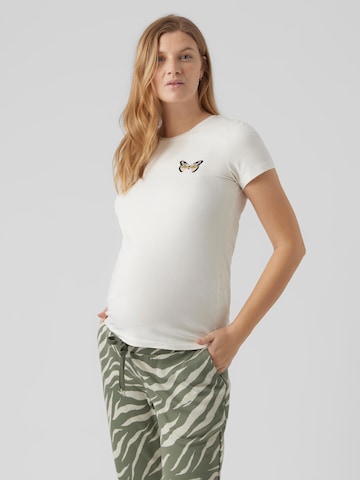 MAMALICIOUS T-shirt 'BIRDIE' i vit: framsida