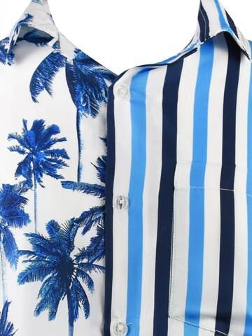 King Kameha Shirt 'Stripes' in Blau